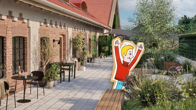 Illustrasjon av Køhlerlåven med Bate-figur i forgrunnen