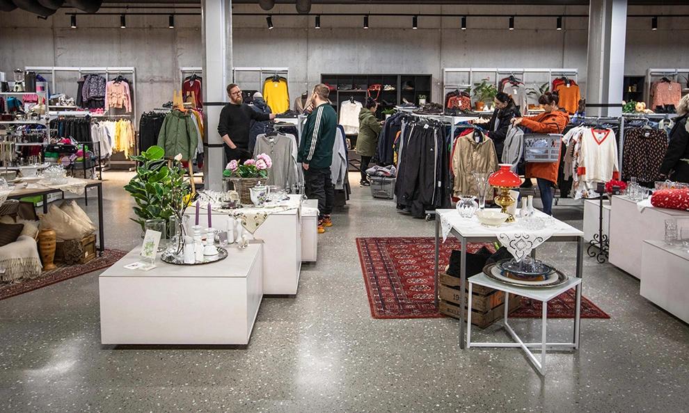 Oversikt over Fretex nye lokaler i Fretex Fridas Hage.