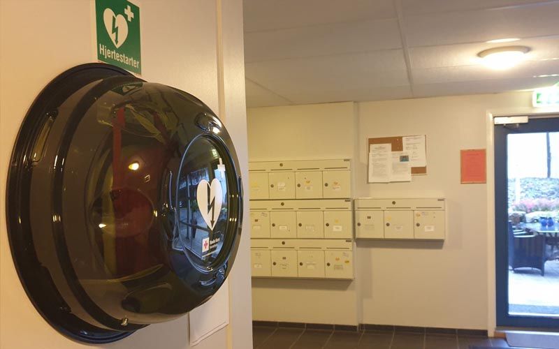 hjertestarter i en gang