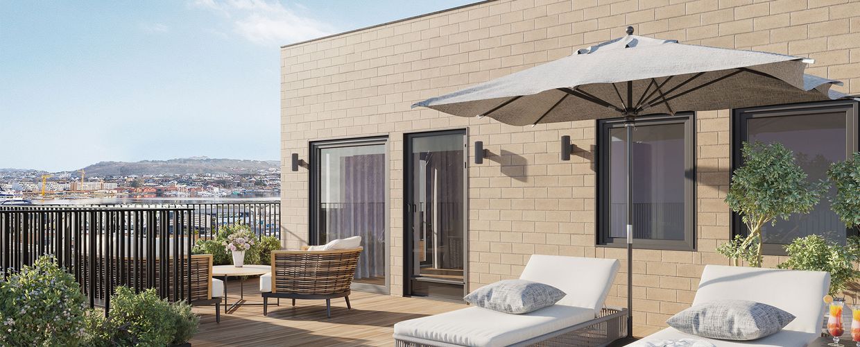 Takterrasse med utsikt i Langgata Pluss