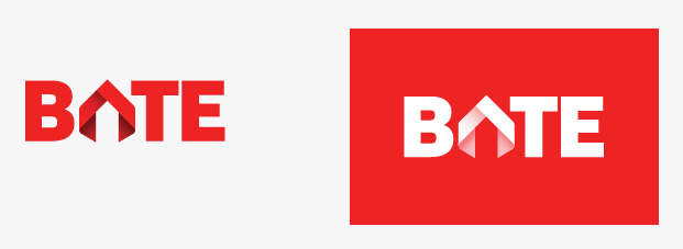 Original og negativ variant av Bates logo