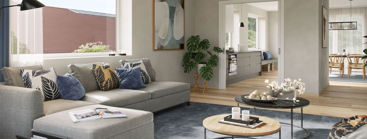 Illustrasjon av leilighet i Fridas hage