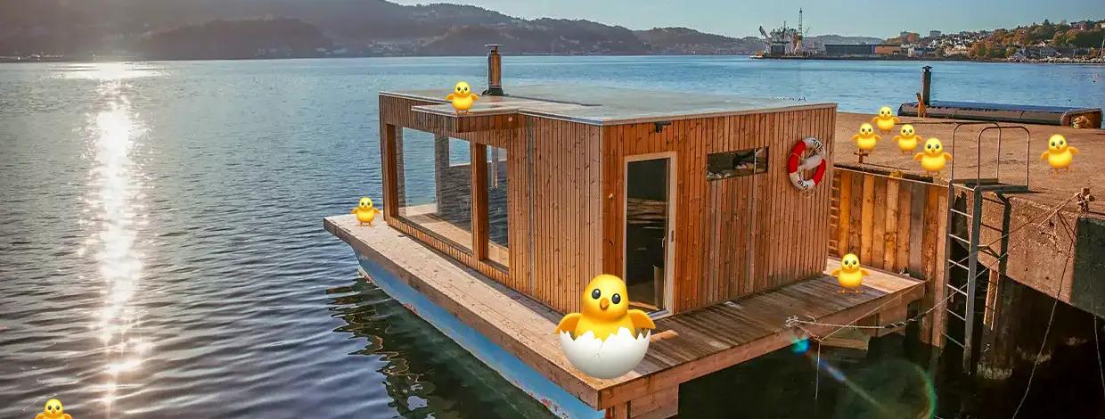 pÄskekyllinger rundt sauna