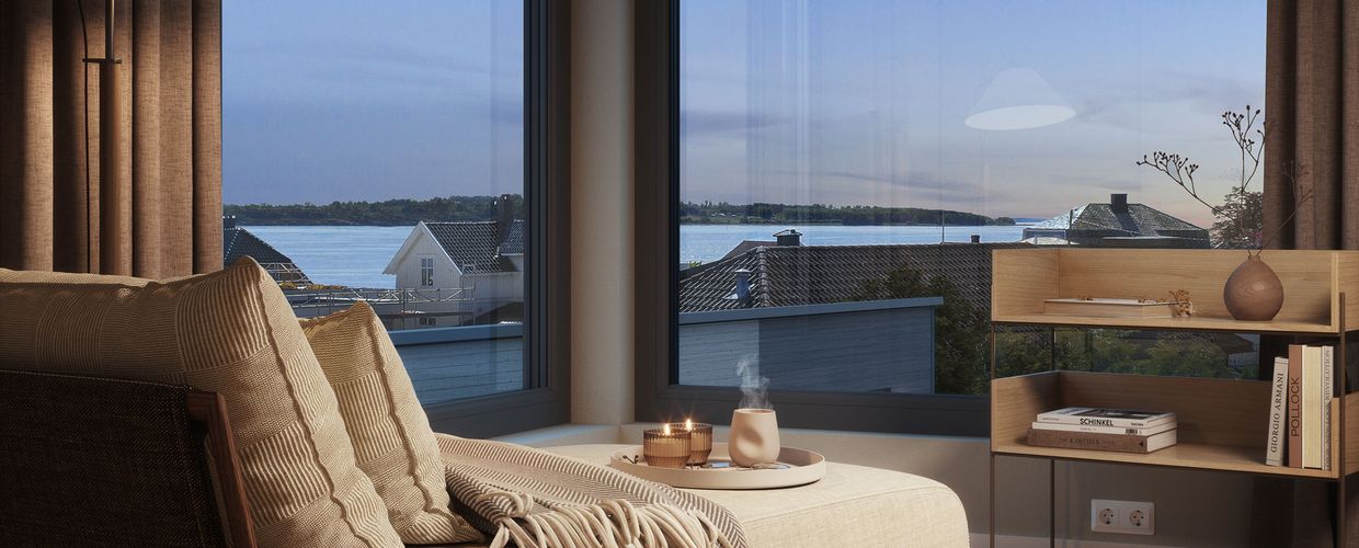 Utsikt fra leilighet i Strandhagen Horten