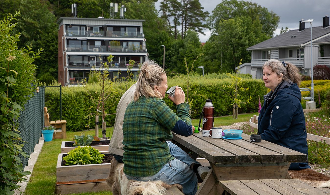 Styret i Høgevollsveien sitter på en benk