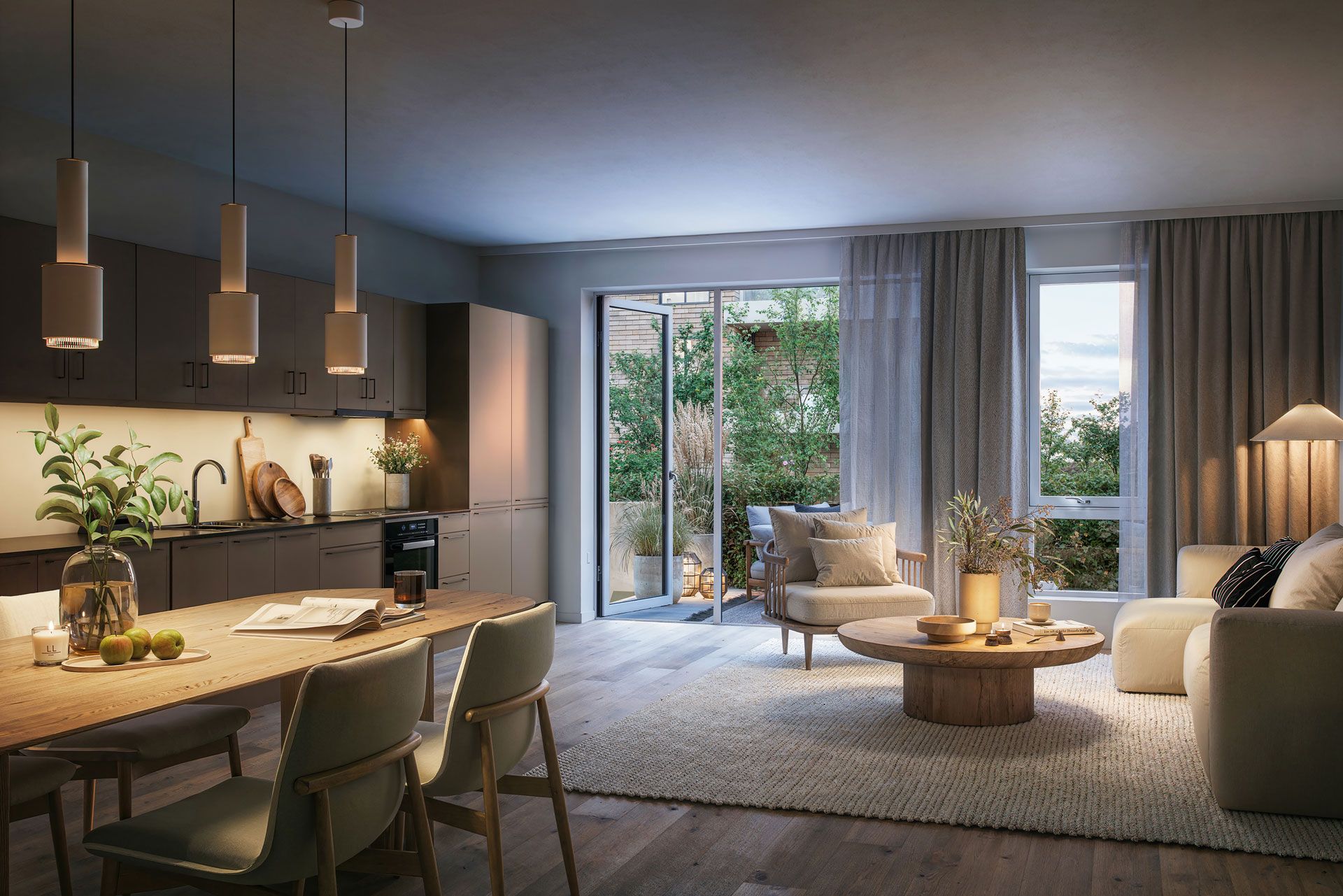 Stue-/kjøkkenløsning i trinn 2