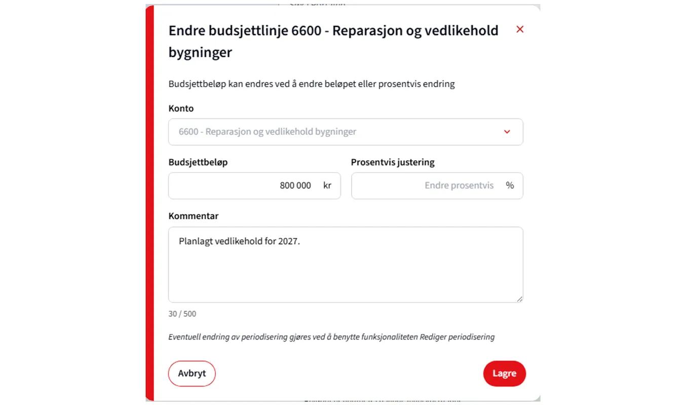 Skjermbilde av fullstendig budsjett - 3