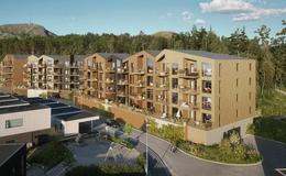 Illustrasjon av nye boliger i Skogens ro på Kleivane