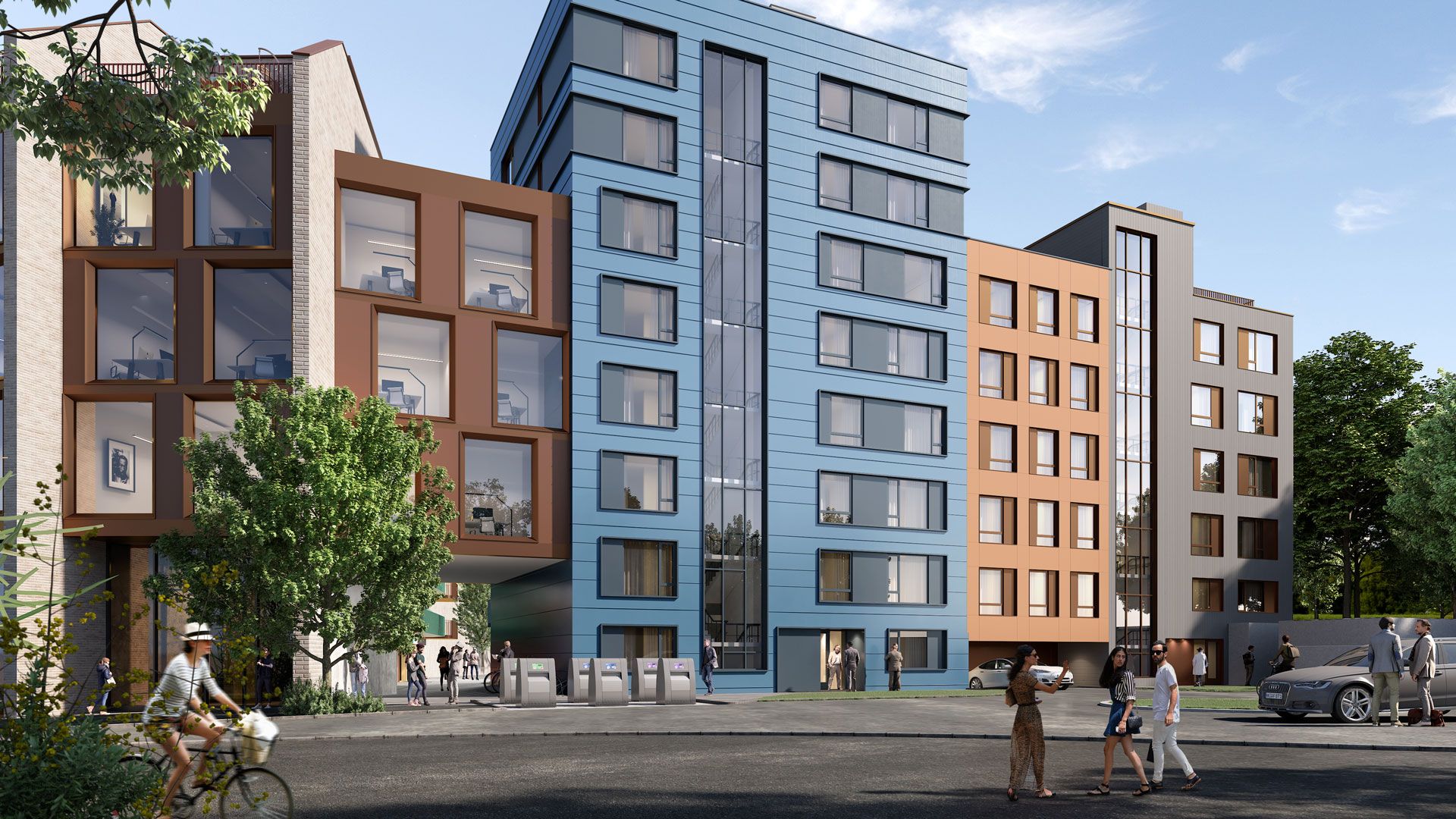 Illustrasjon av nye boligblokker i Stavanger øst