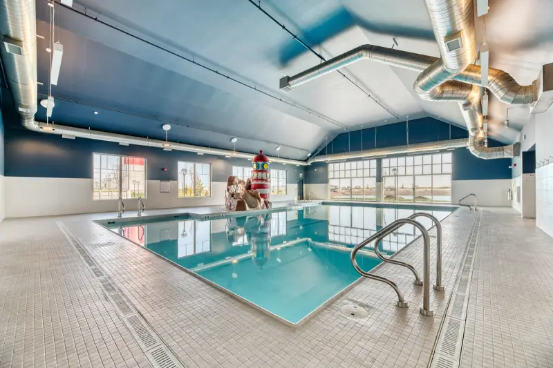An indoor pool exclusively for residents