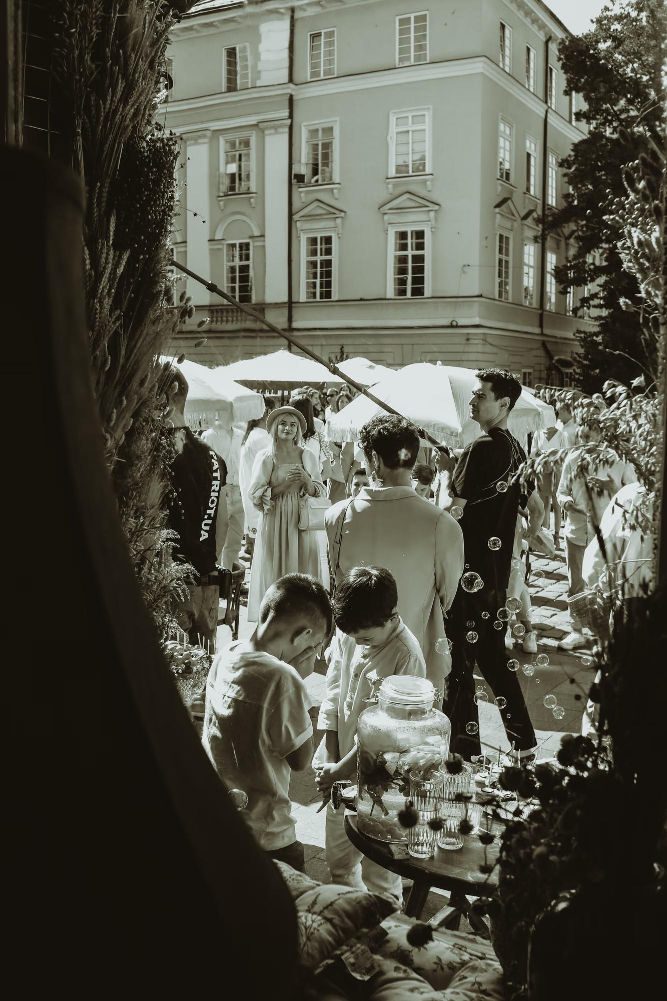 Looking through the lens: A creative perspective of a film set through architectural elements.