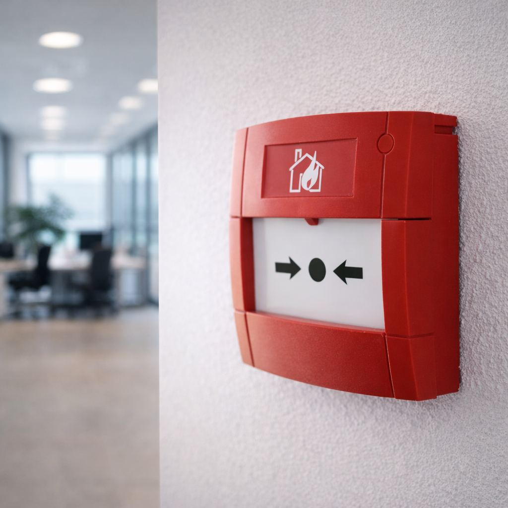 handbrandmelder muur kantoor