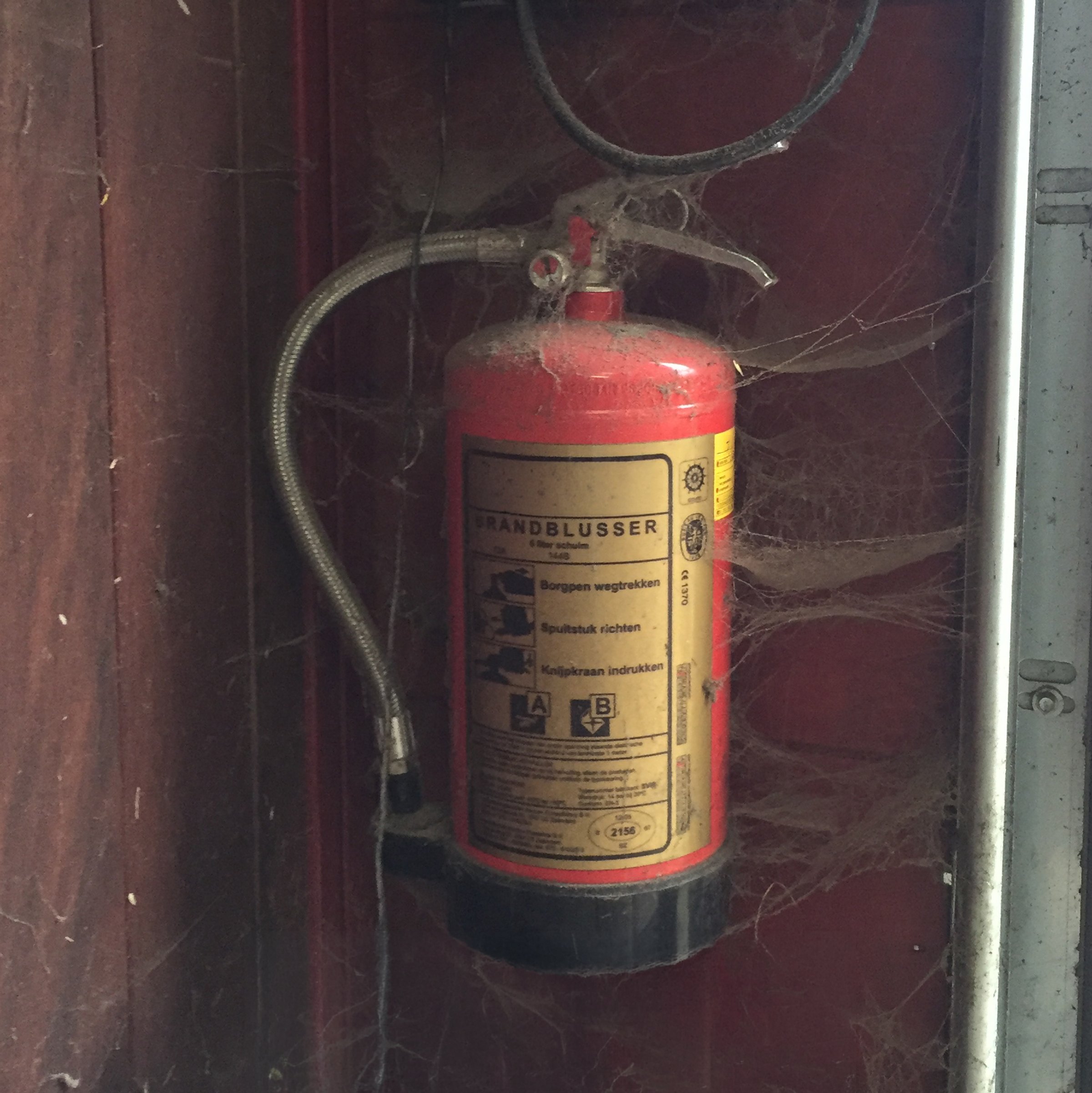 Brandblussers vies spinennweb