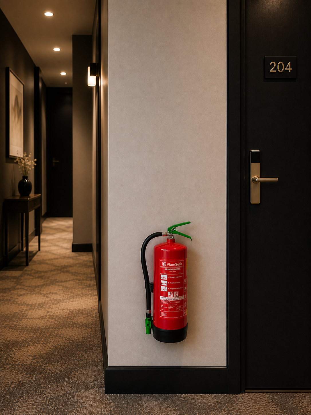 Brandblusser aan muur