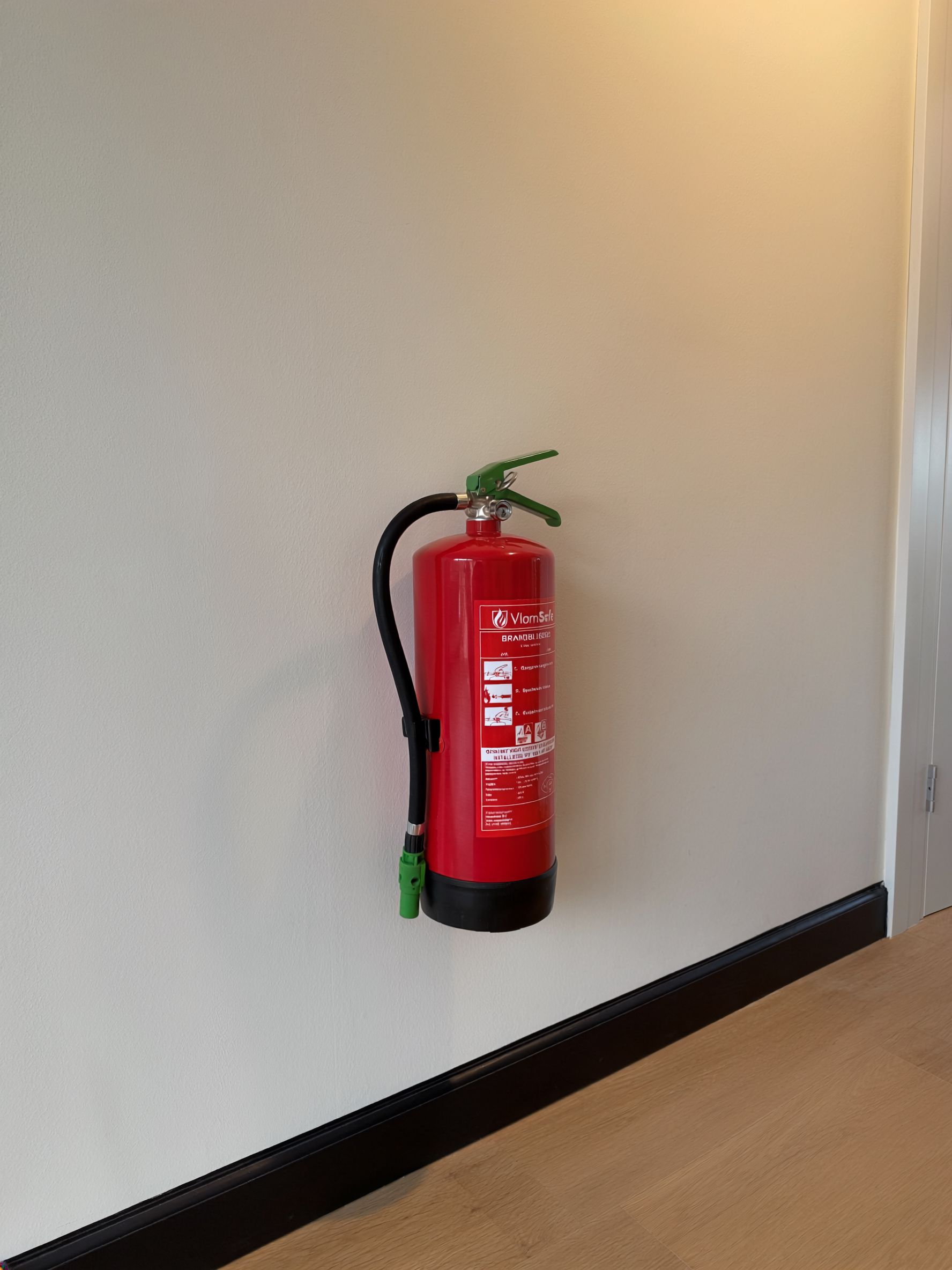 Brandblusser aan muur