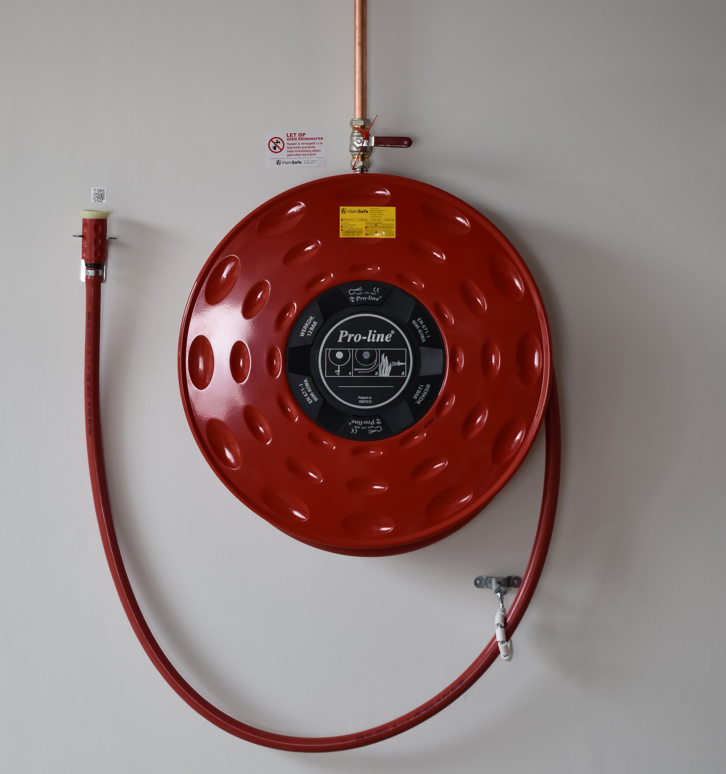 brandslanghaspel muur