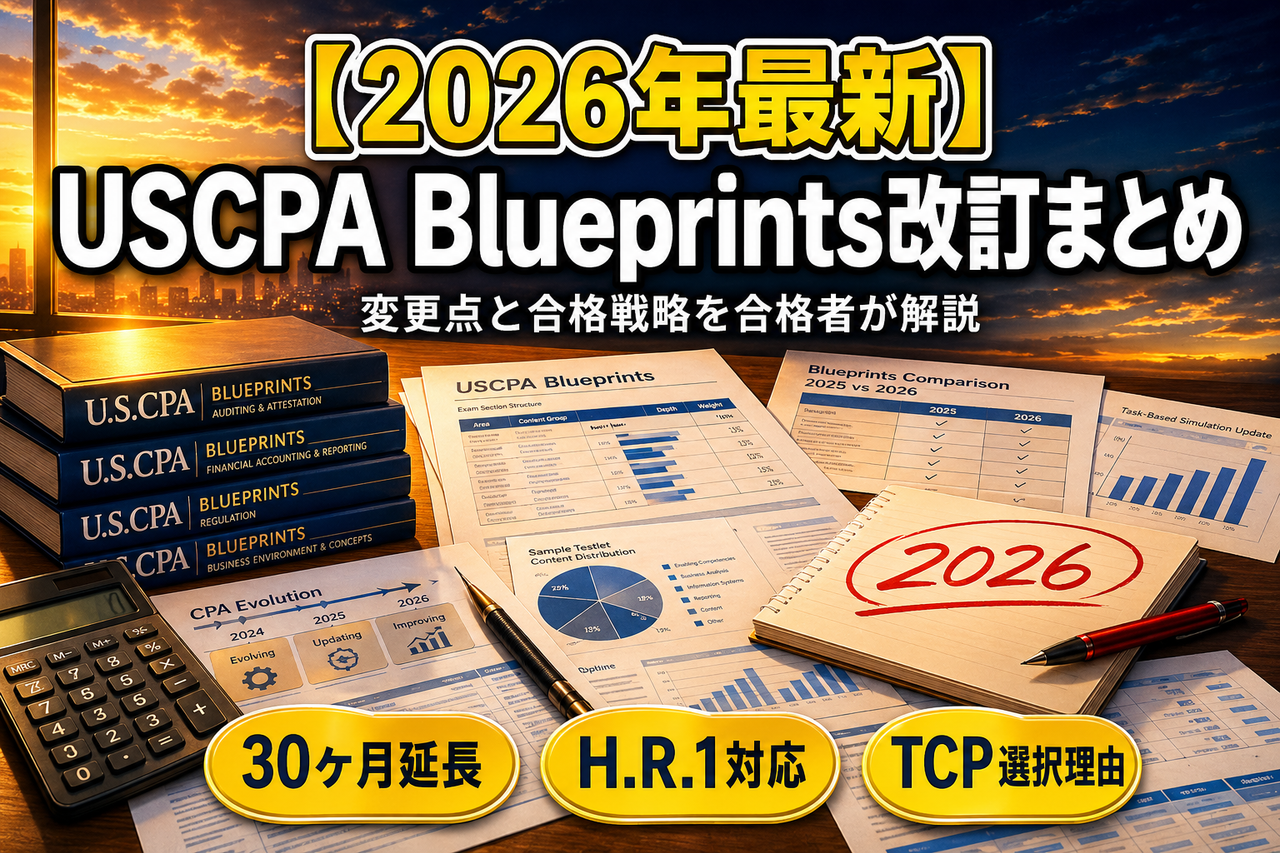 【2026年最新】USCPA試験 Blueprints改訂まとめ｜変更点と合格戦略を合格者が解説