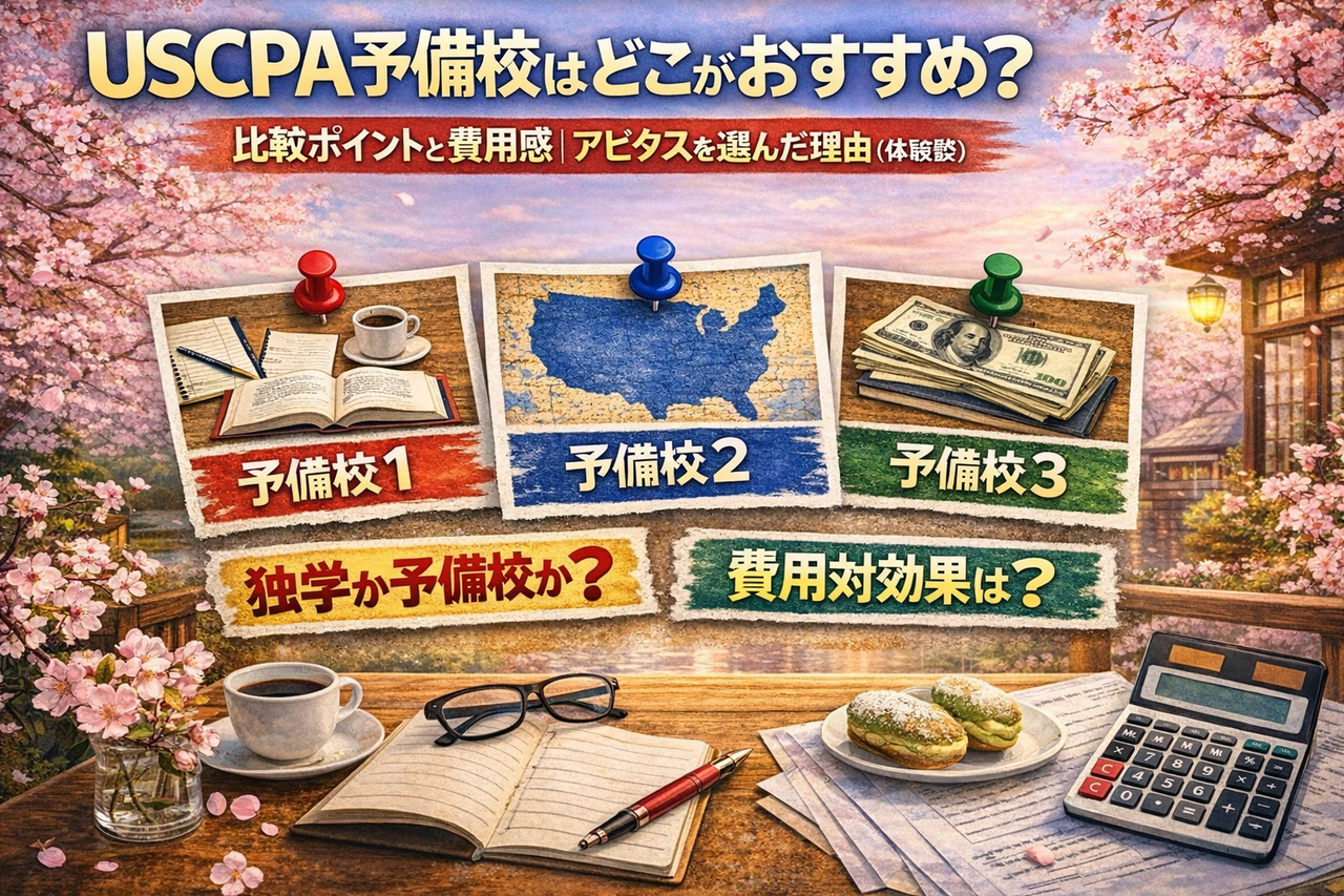 USCPA予備校はどこがおすすめ？比較ポイントと費用感｜私がアビタスを選んだ理由（体験談）