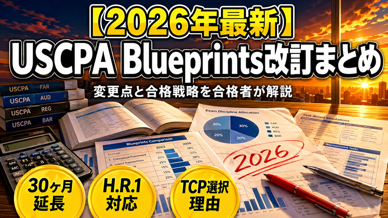 【2026年最新】USCPA試験 Blueprints改訂まとめ｜変更点と合格戦略を合格者が解説