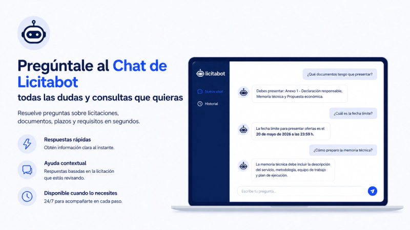 Resuelve tus dudas con el Chat de LicitaBot