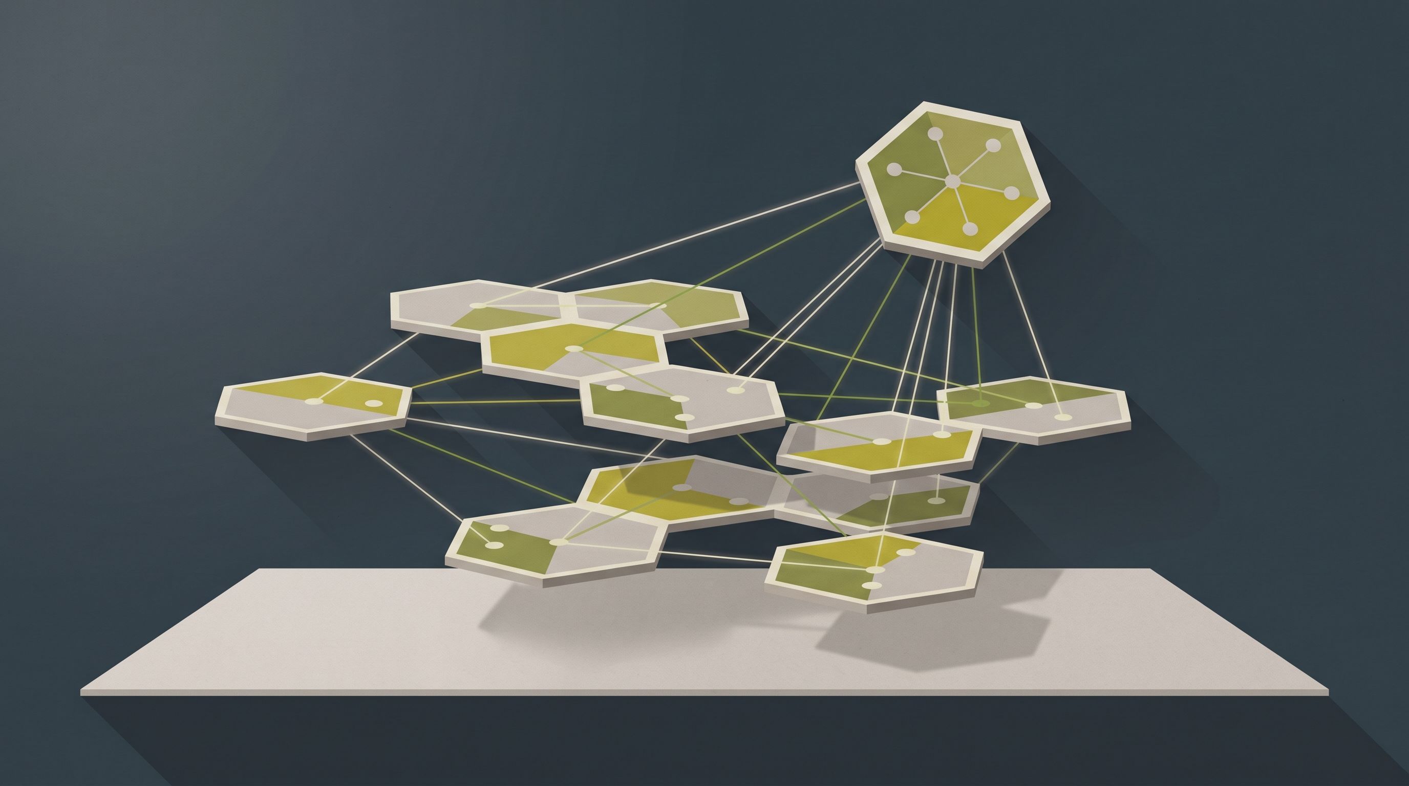 Impuestos sobre criptomonedas: fichas hexagonales enlazadas como un libro contable distribuido