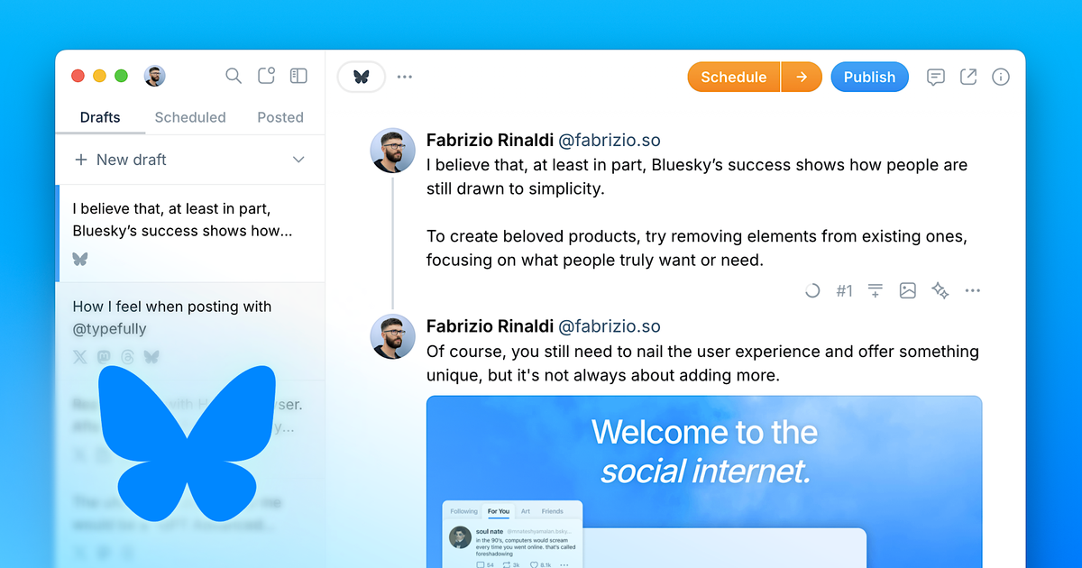 Publish and Schedule on Bluesky