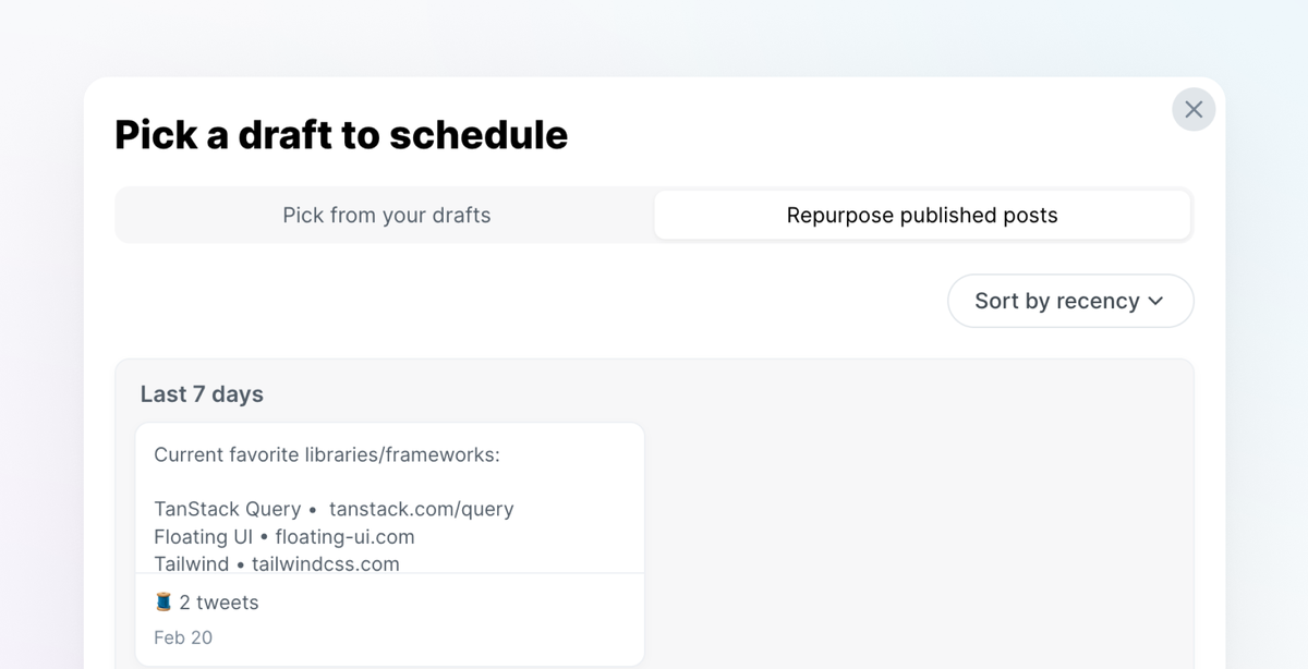 Repurpose published posts