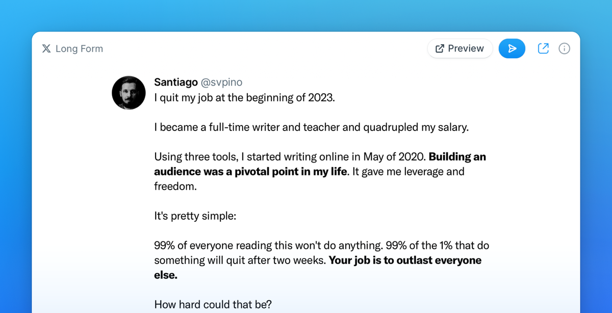 Write π Long Form Posts with Typefully