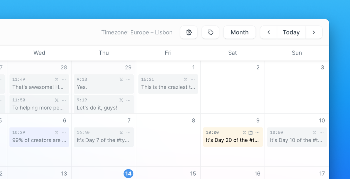 Calendar View