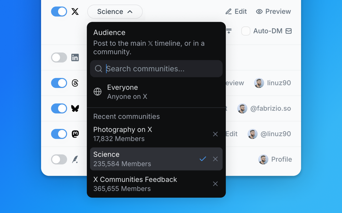 Publish to X Communities