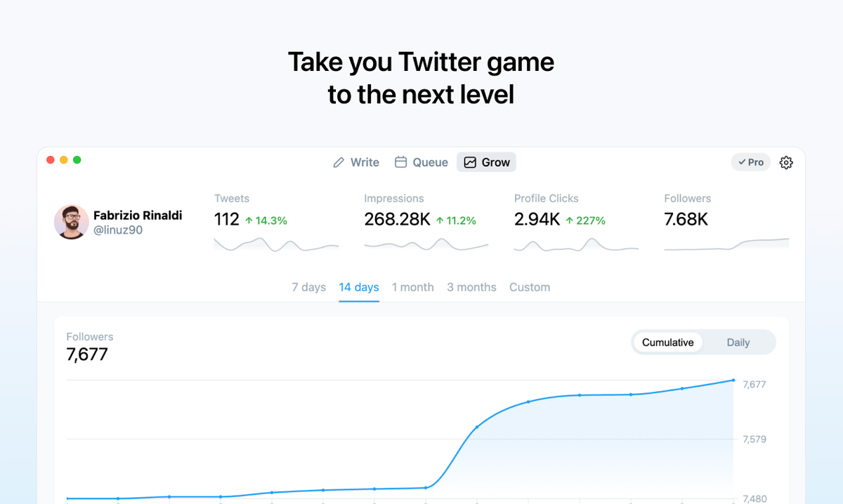 New Typefully "Grow" Tab
