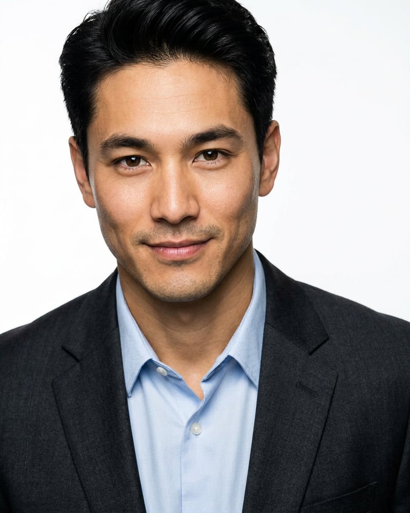 Clean studio headshot for a team profile