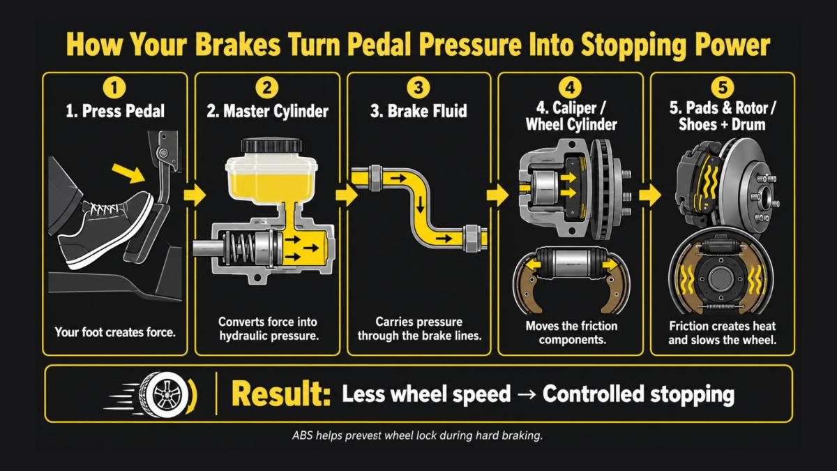 How Your Brakes Turn Pedal Pressure Into Stopping Power