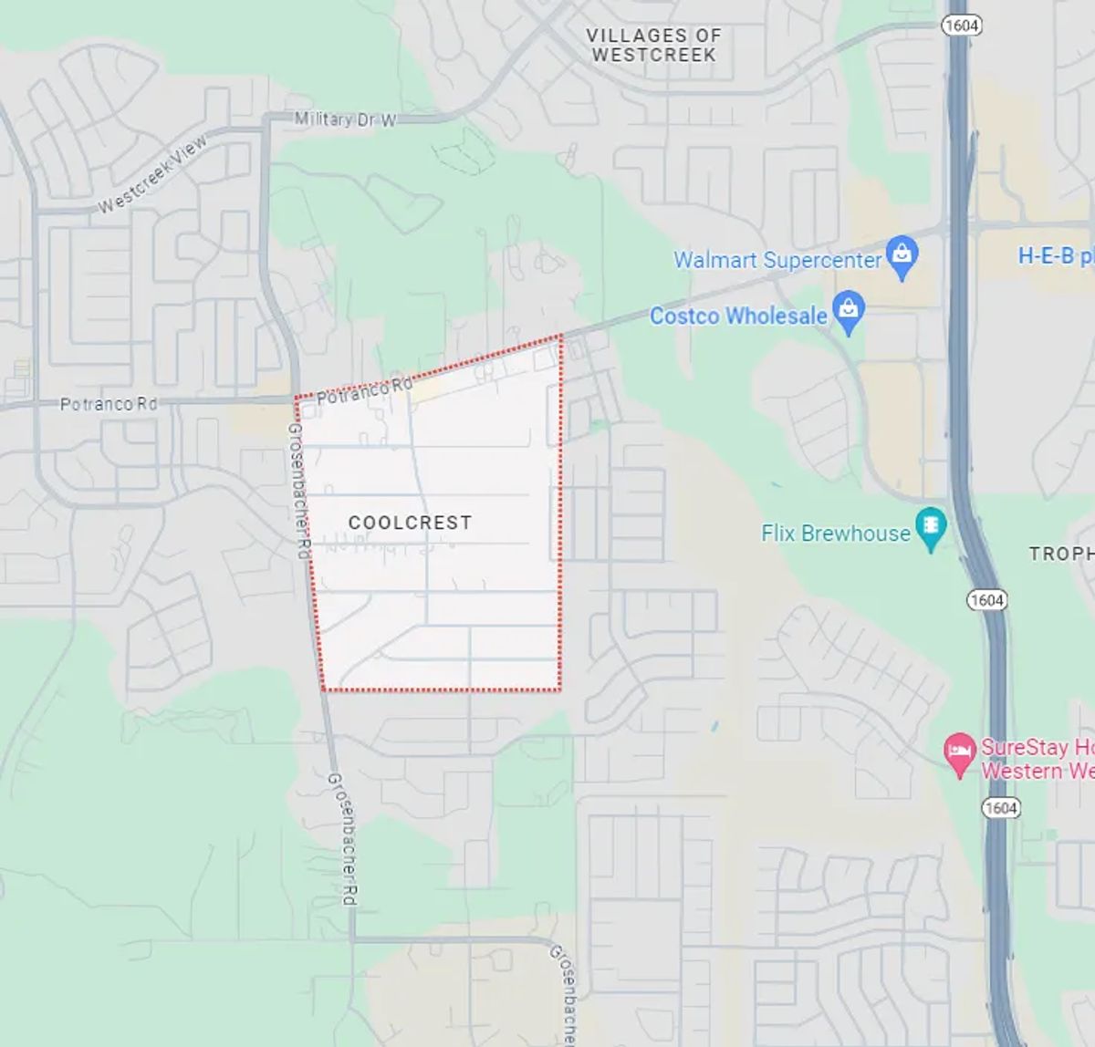 Map of Coolcrest