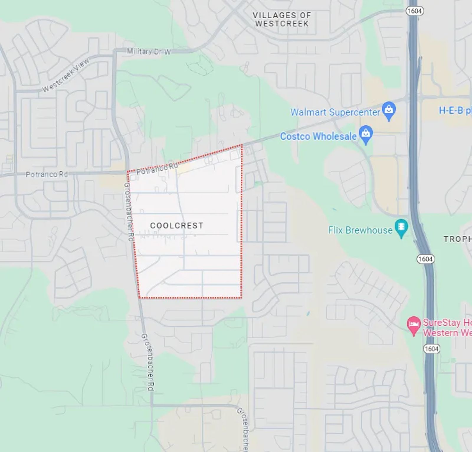 Map of Coolcrest