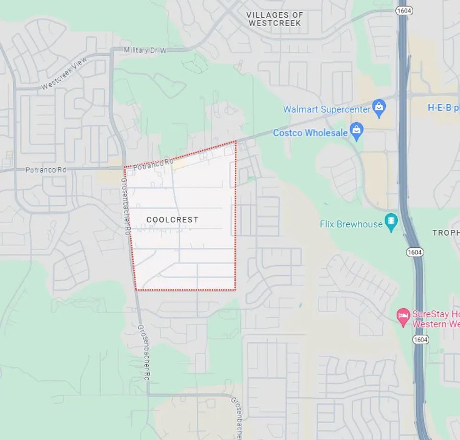 Map of Coolcrest