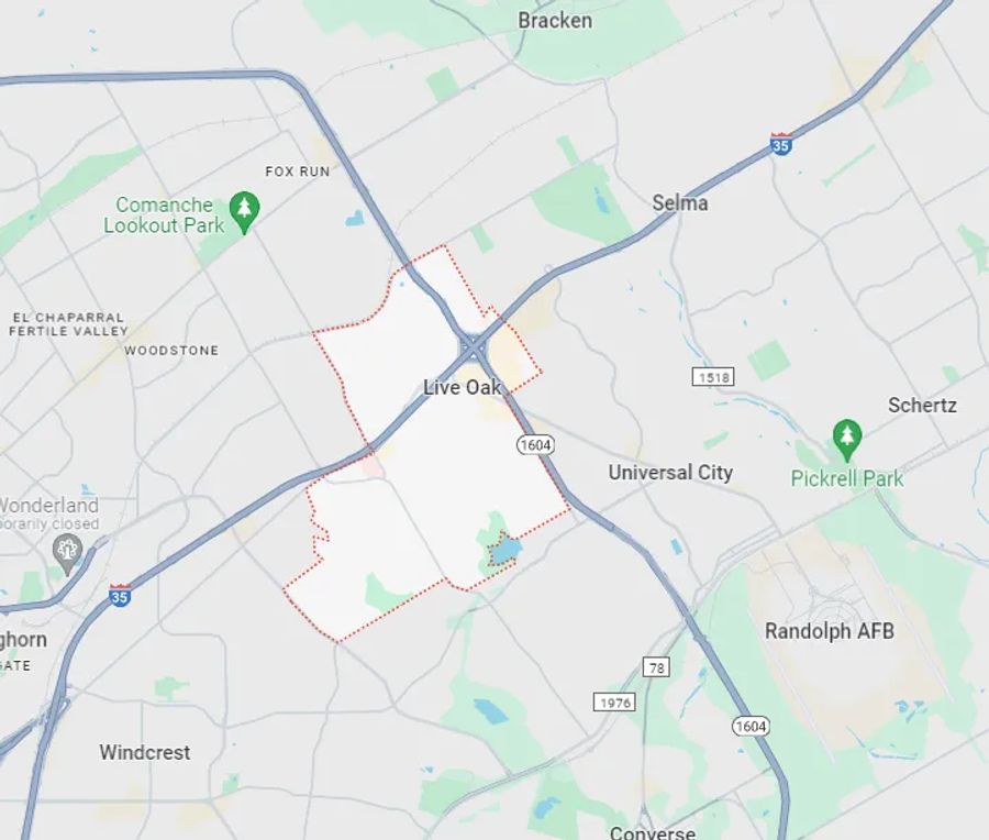 Map of Live Oak