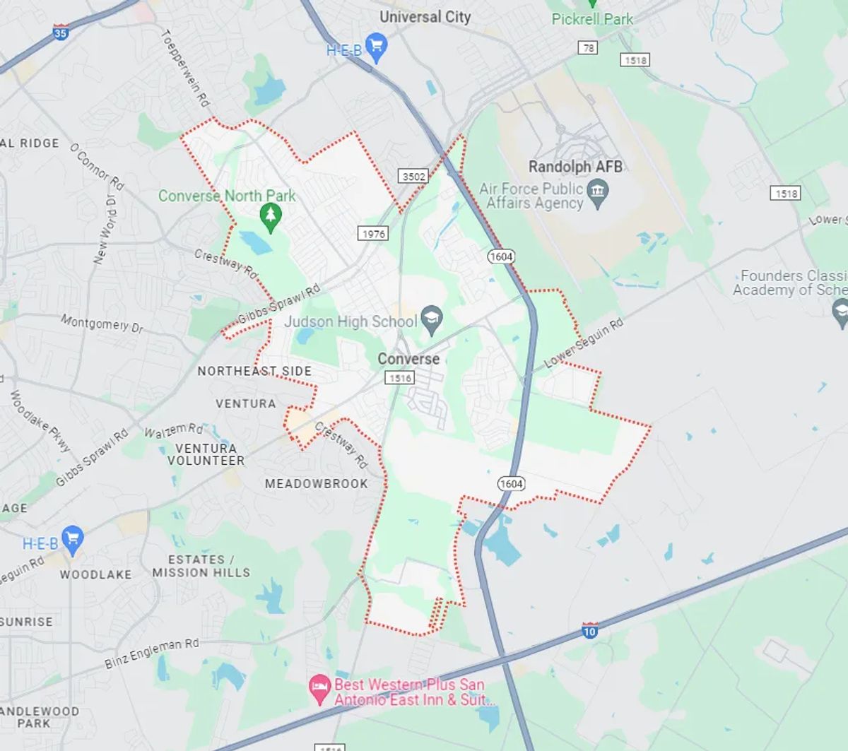 Map of Converse