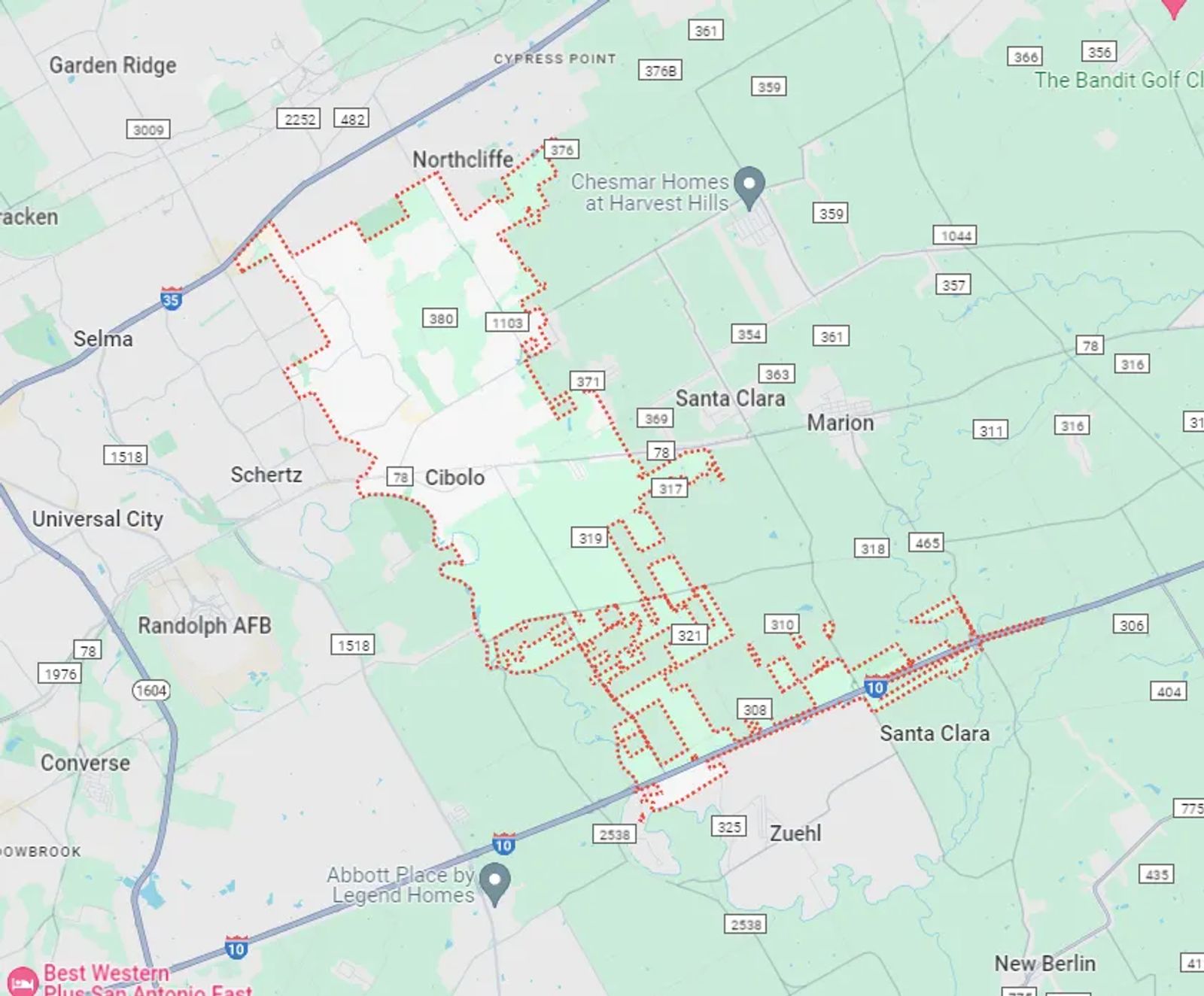 Map of Cibolo