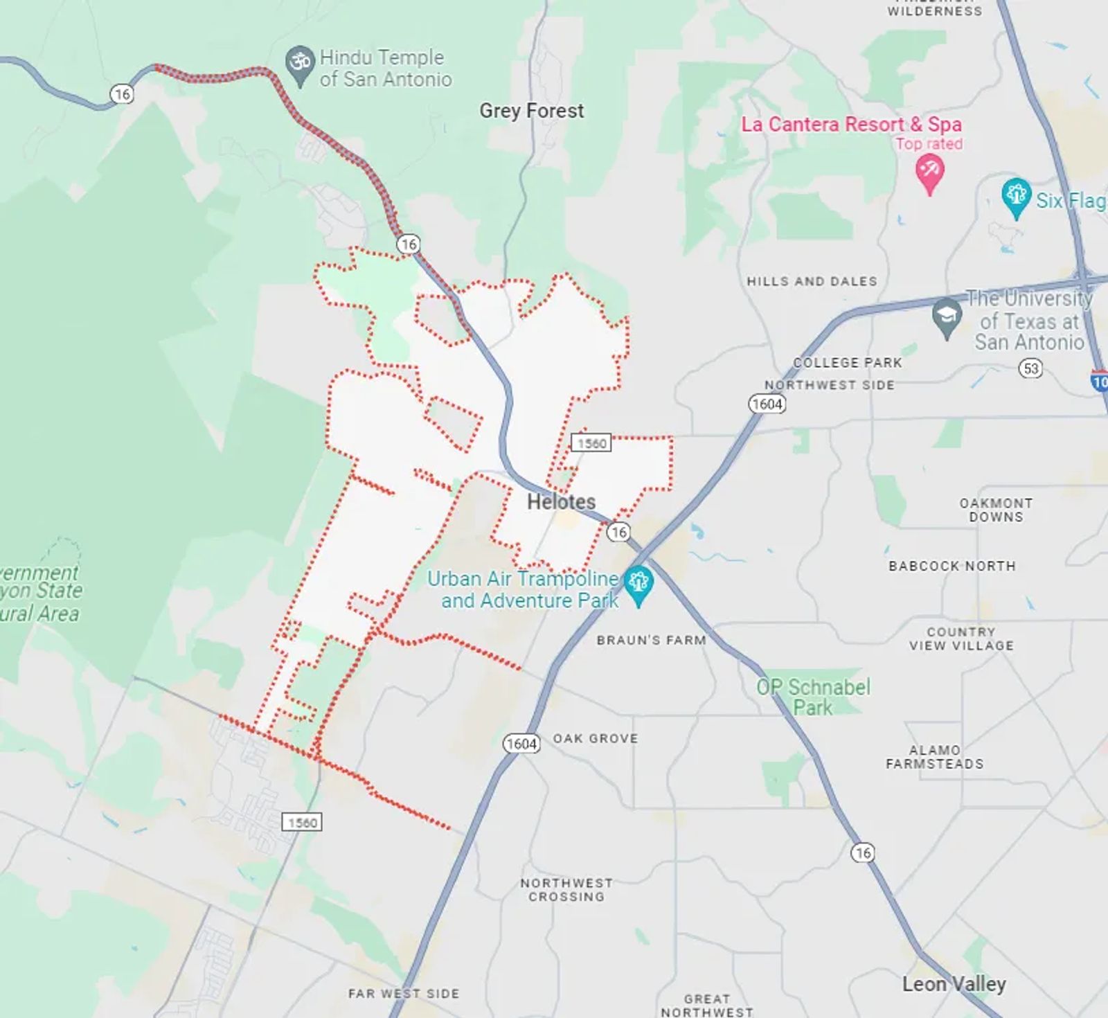 Map of Helotes