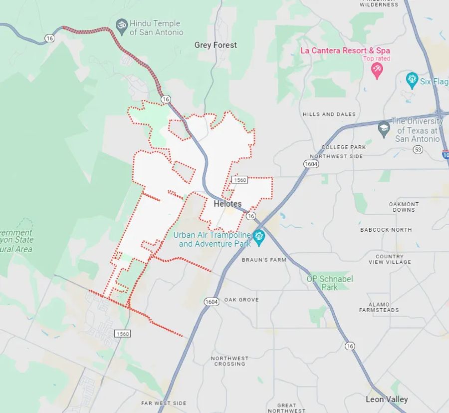 Map of Helotes