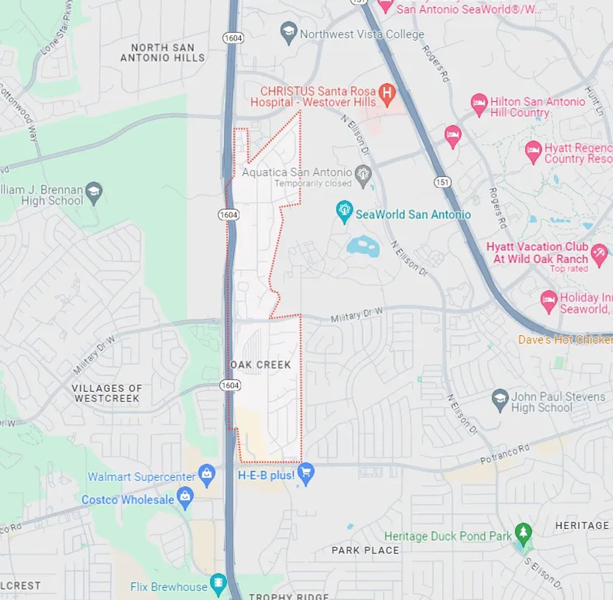 Map of Oak Creek