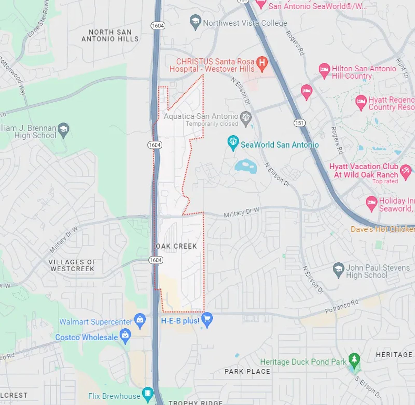 Map of Oak Creek