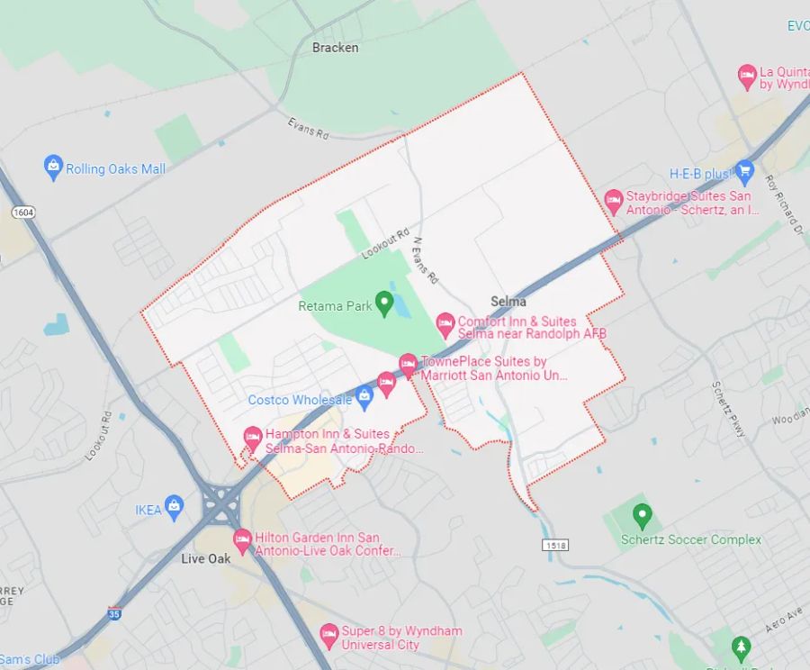 Map of Selma