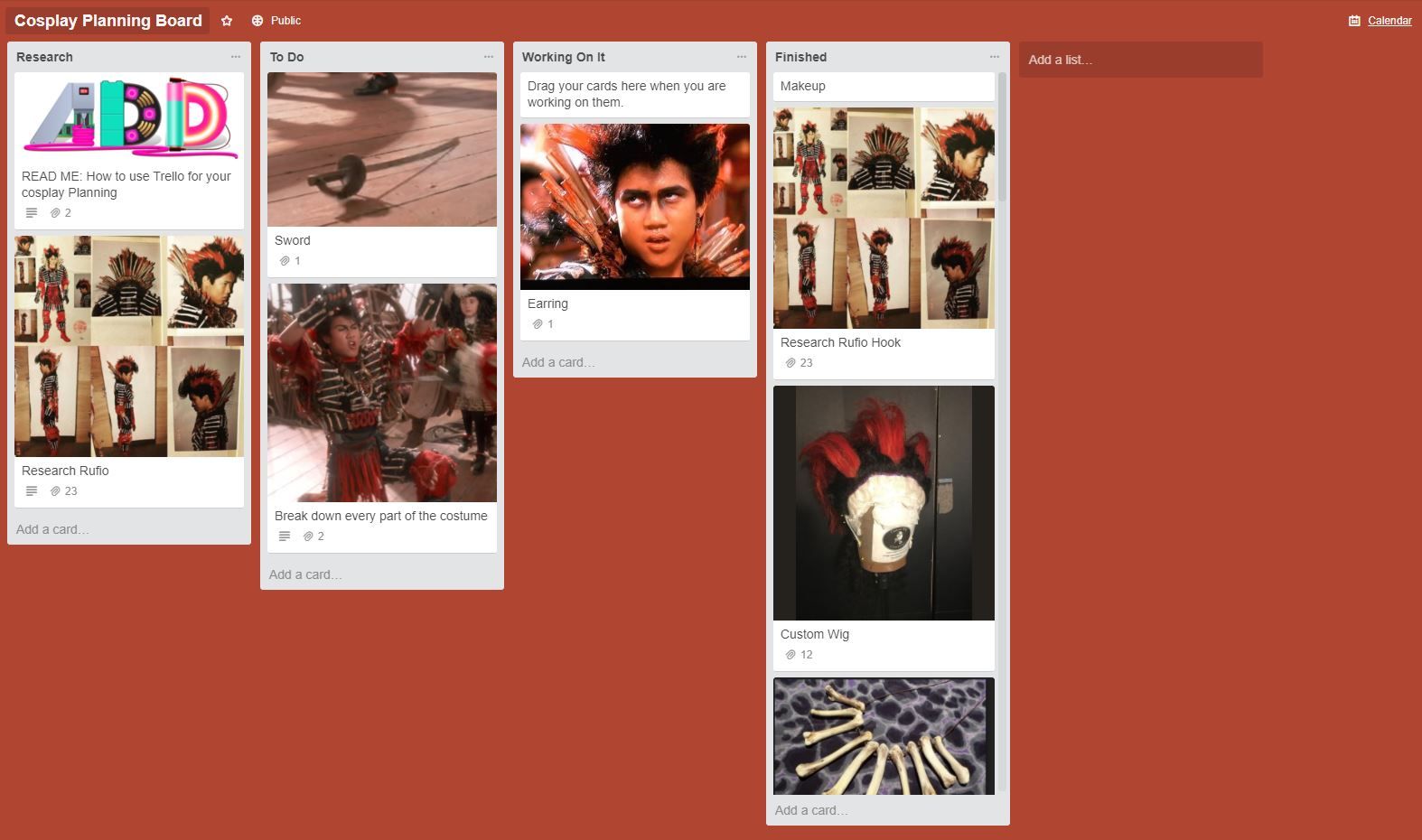 How I Plan my Cosplay Projects using Trello