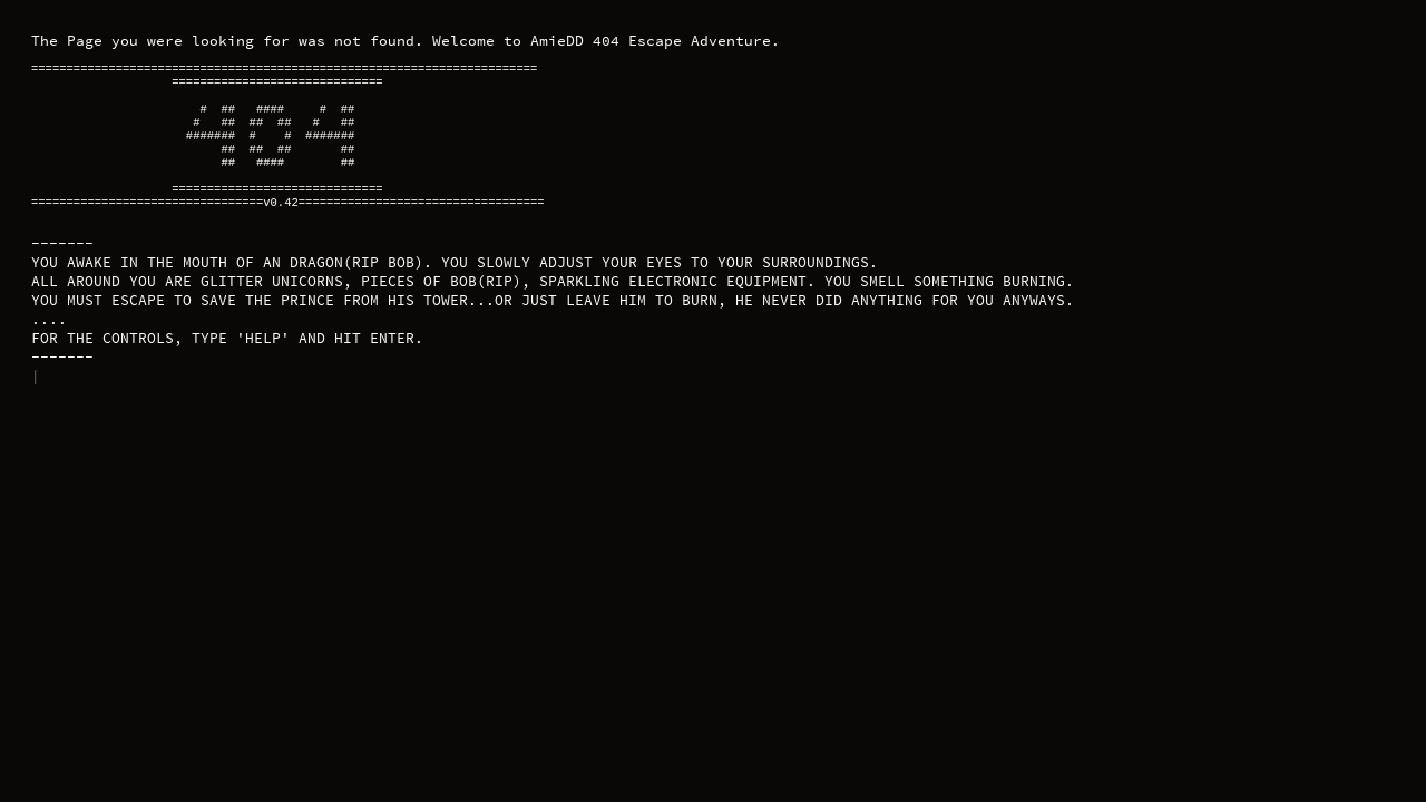404 Text Escape Adventure Game