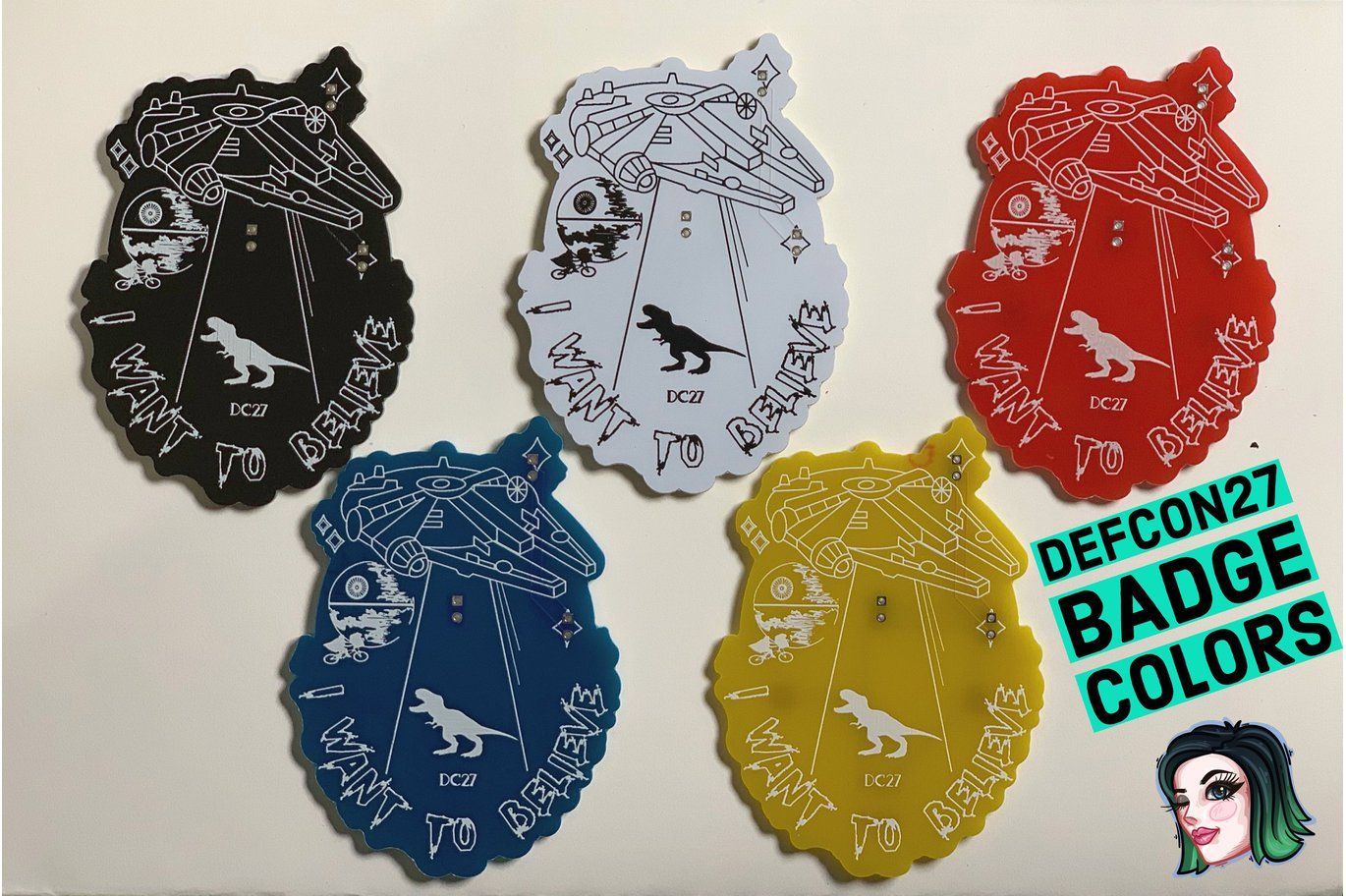 DefCon27 I Want to Believe badges for sale on Tindie and Etsy