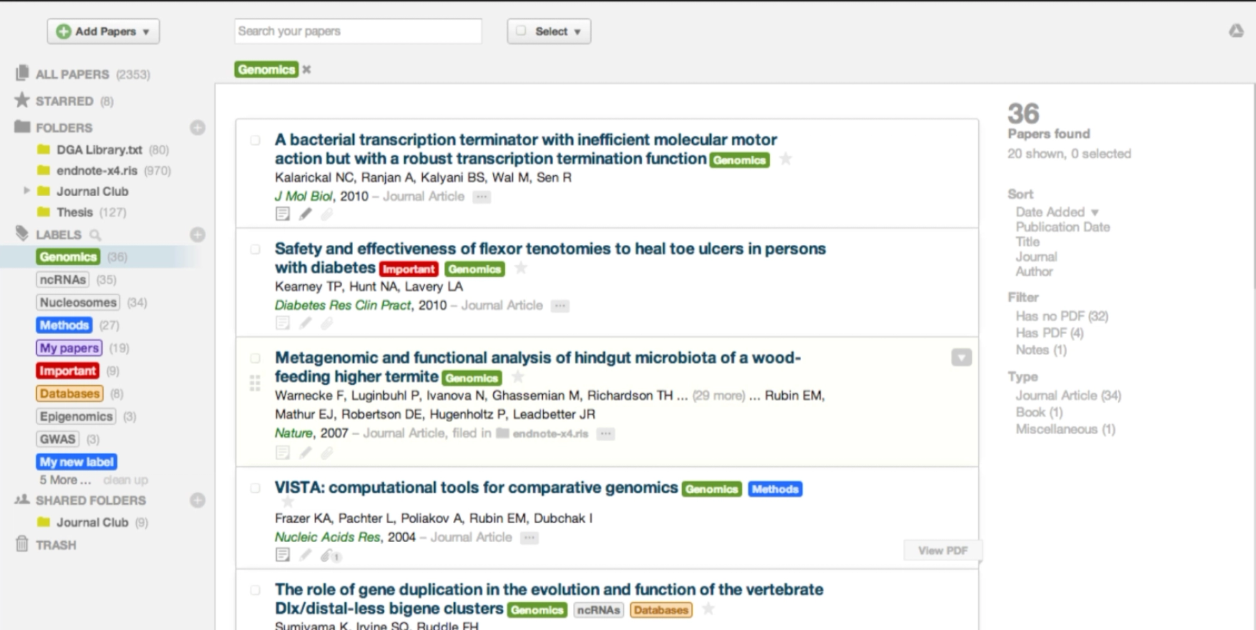 Paperpile citation manager
