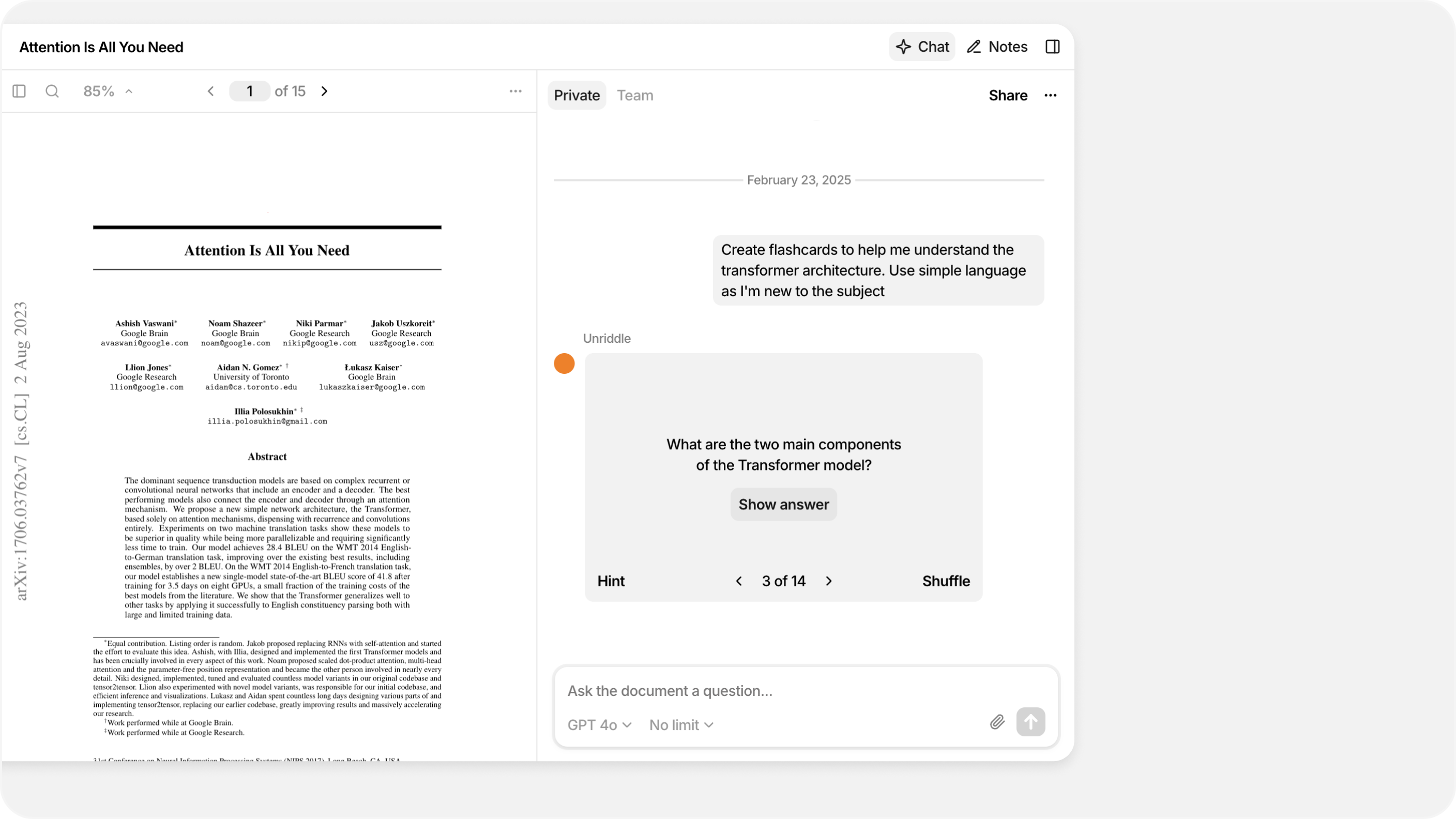 Generate notes and flashcards, referral program, response improvements and more