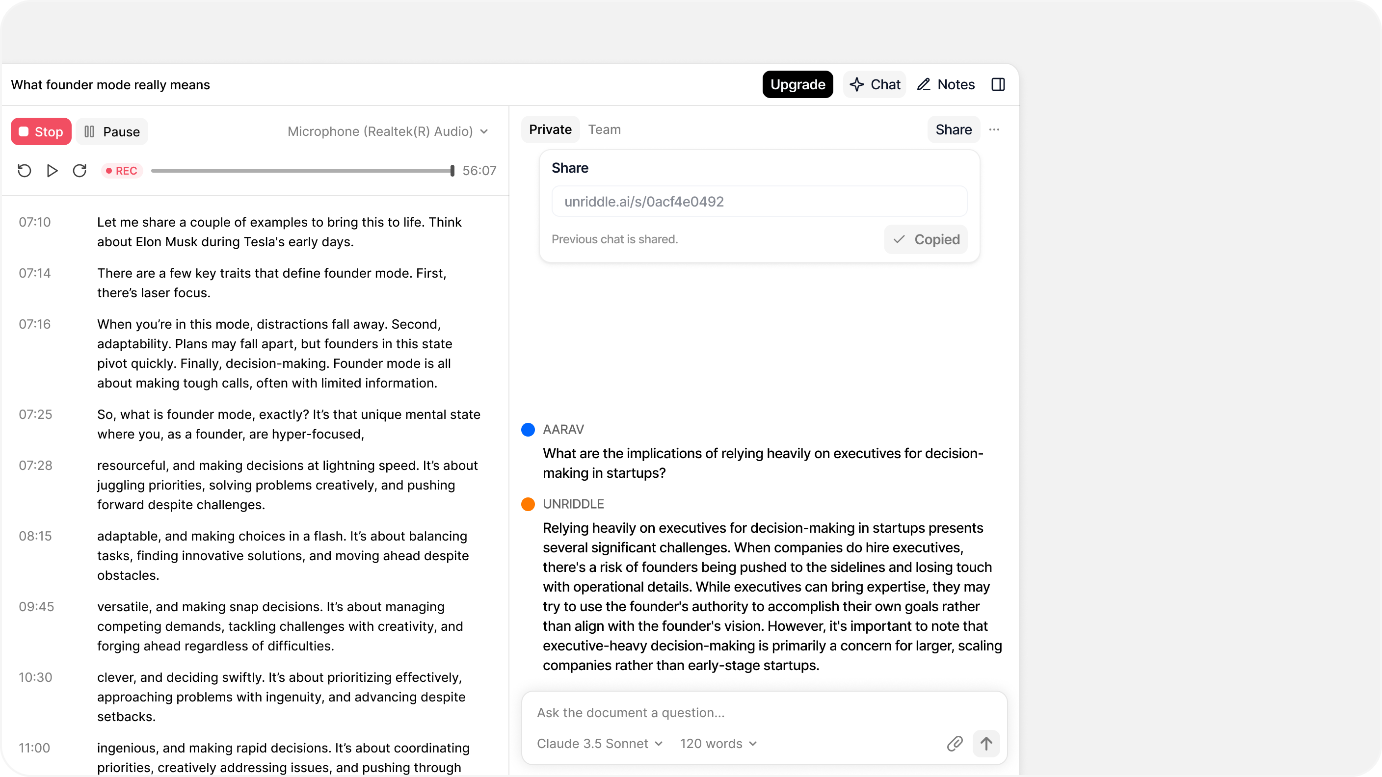 Chat sharing and easier research paper importing